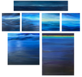Series of Seven: The Feeling of Water, complete set of seven original paintings by Ella Jangl installed together
