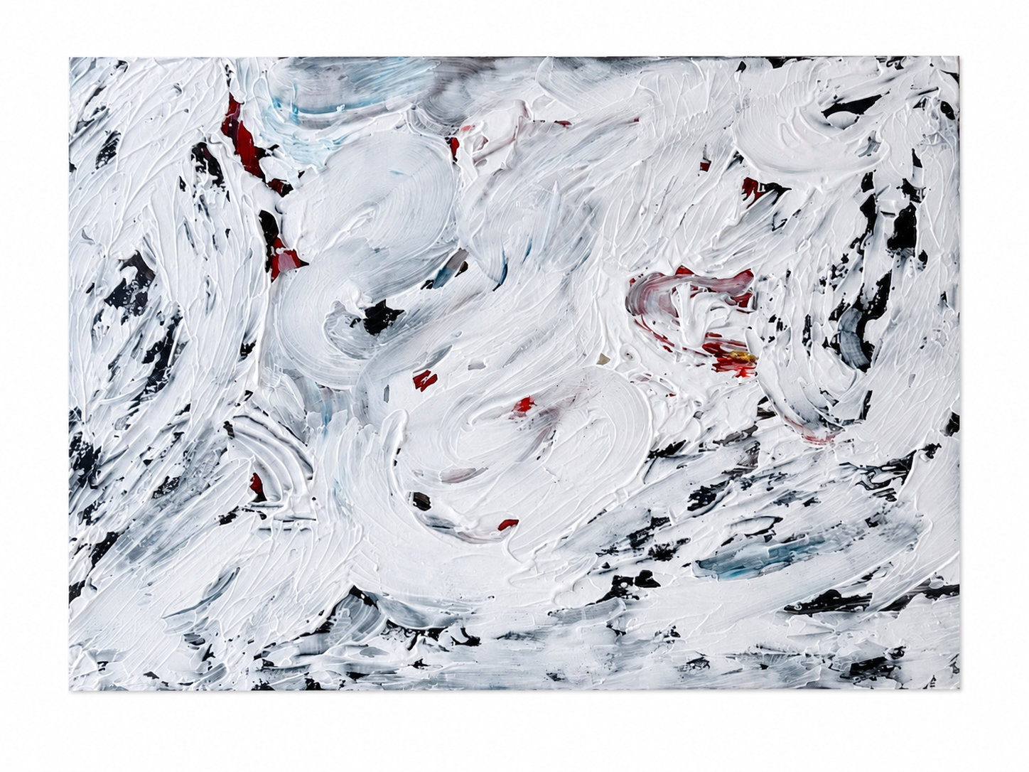 Swan, original acrylic painting by Ella Jangl of an abstract white swan on a fiery background